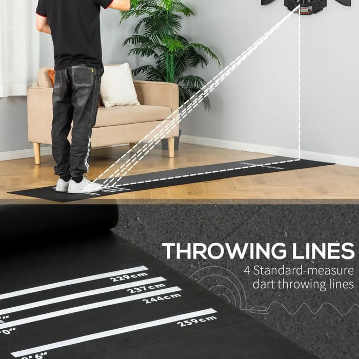 Professional Rubber Darts Mat | 4 Throwing Distances | Home Pub Club | Easy Clean