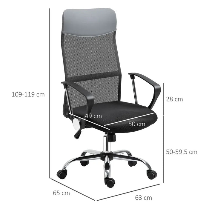 Executive Office Chair High Back Mesh Chair Seat Office Desk Chairs, Black