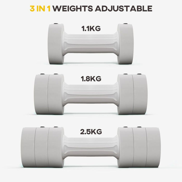 Adjustable Dumbbells Set, Fast Adjust and Compact, 2.5kg x 2