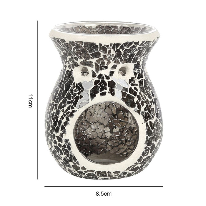 Small Gunmetal Grey Crackle Oil Burner