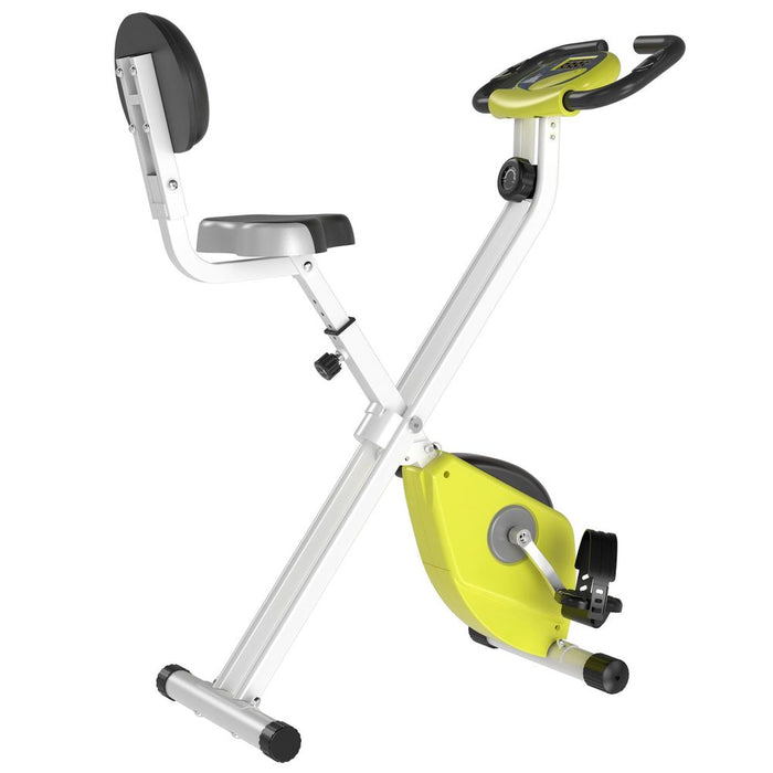 Magnetic Resistance Bike: Foldable, LCD, Adjustable Seat - Yellow