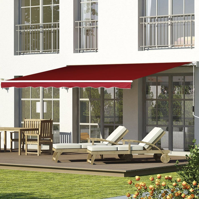 Durable 2.5m x 2m Manual Retractable Sun Shade Awning - Outdoor Patio Canopy Shelter