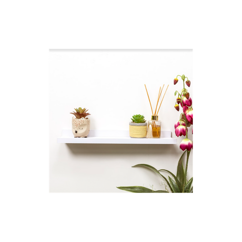 Premium Single Photo Floating Shelf Set - High-Quality White Wall Décor - 48cm - CHELF