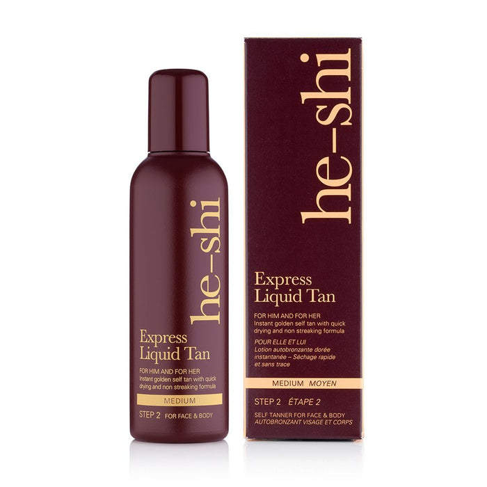 He-Shi Express Liquid Instant Self Tan - Medium Tan - 150ml - Quick Dry - Easy Application