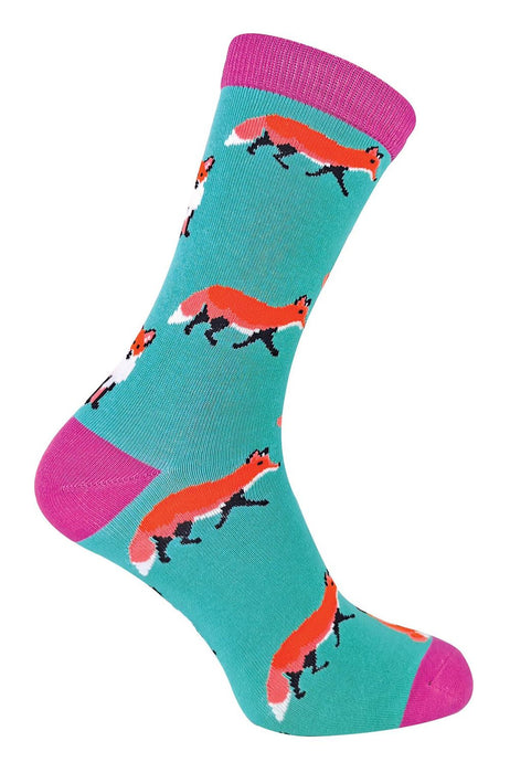 Mr Heron Animal Socks - Fun & Colorful Novelty Gift, Super Soft Bamboo, Colored Toe & Heel - 6-11 UK