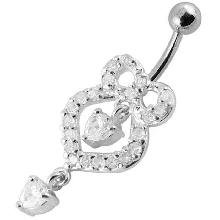 Fancy   Pear shaped Jeweled Dangling Navel Body Jewelry Ring