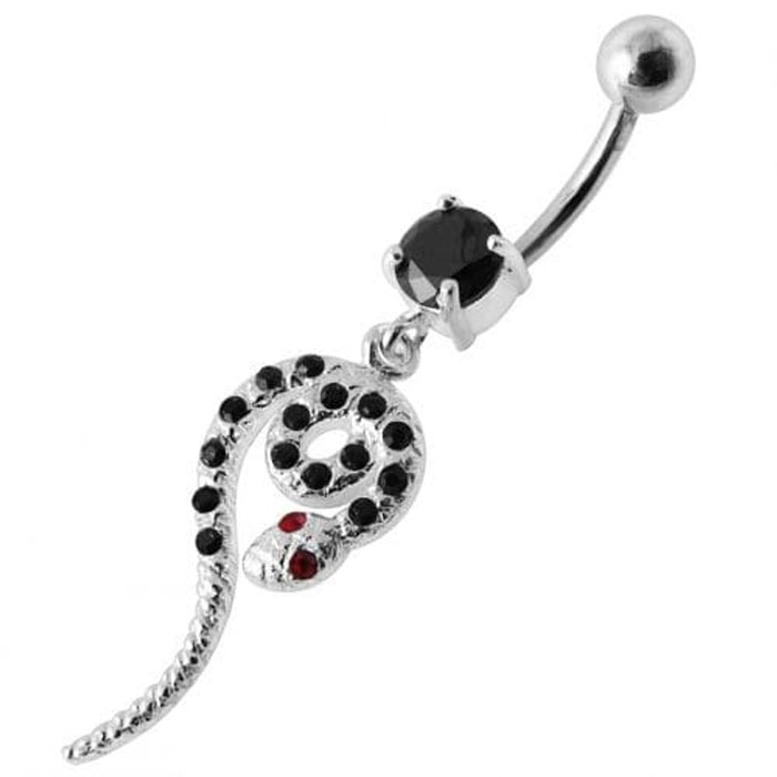 Snake Jeweled Dangling Belly Ring