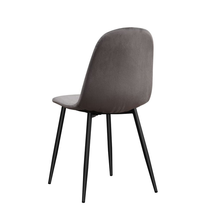 Premium Velvet Grey Chair with Stylish Black Metal Legs