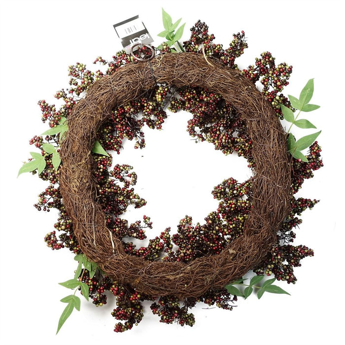 55cm Artificial Hanging Black Berry Wreath