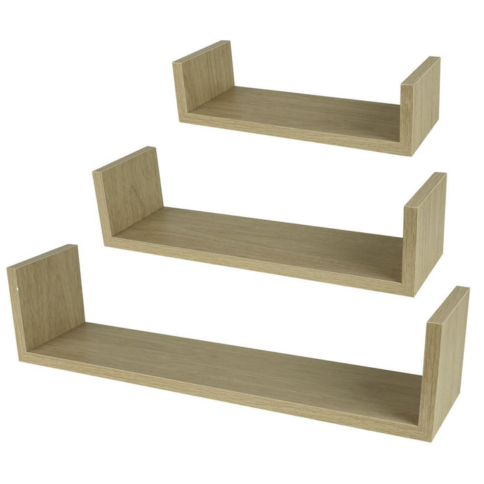 Floating Wood Wall Shelves Home Furniture - Storage, Display, Quality - easy install, invisible fittings - 26cm, 34cm, 42cm