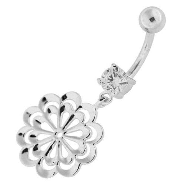 Fancy Single Stone Jeweled Dangling Belly Ring