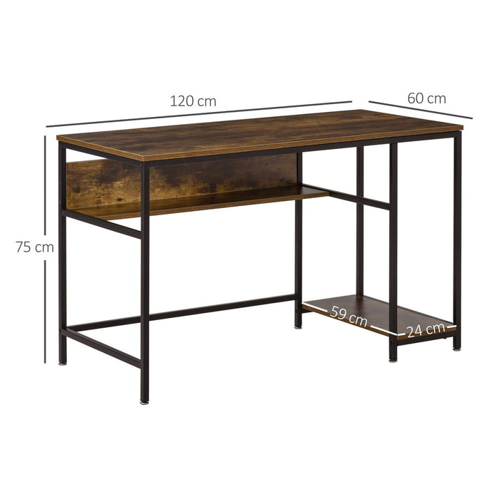 Rustic Brown Computer Desk Workstation with Storage - High-Quality, Versatile, and Stylish