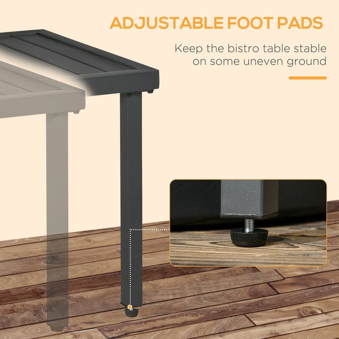 Premium Outsunny Garden Side Table - Durable Steel Frame, Umbrella Hole - Perfect for Patio, Balcony