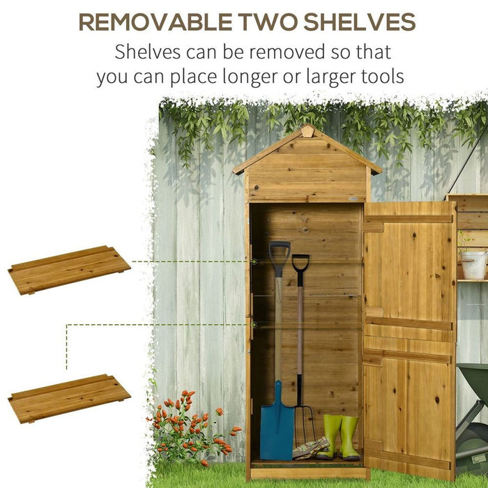 Premium Wooden Garden Storage Shed Tool Cabinet - Lockable Doors, Weather-Resistant, High-Quality - 191.5x79x49cm