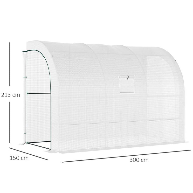 Premium 6-Tier Greenhouse - Ideal for Home Gardening - Weatherproof PE Cover - Ventilated Windows - White