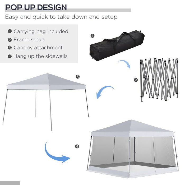 Outsunny 3.6m x 3.6m Pop Up Steel Frame Garden Gazebo - High-quality, easy setup, weather-resistant + bonus accessories!