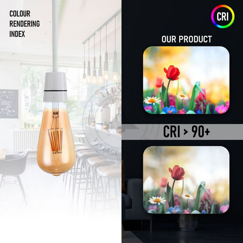 E27 ST64 Vintage LED Dimmable Bulbs, 8W Edison Light Bulb