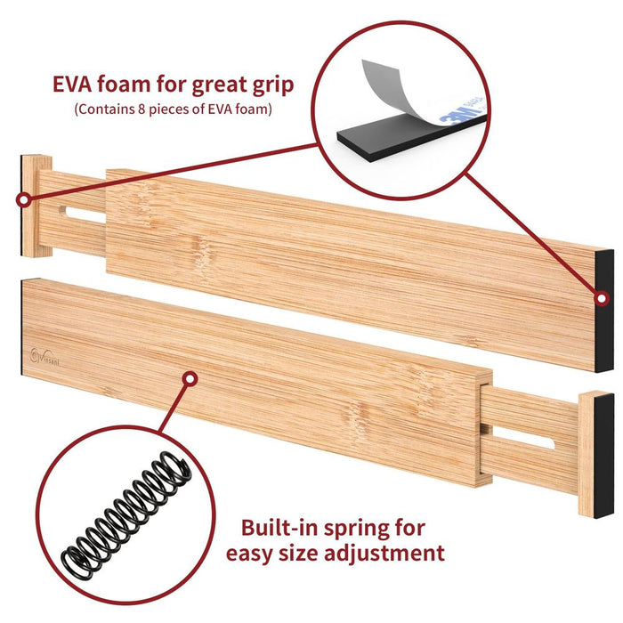 Premium Bamboo Drawer Dividers - Organize with Ease!