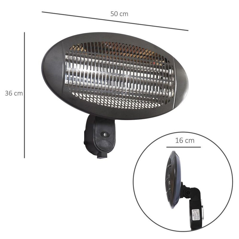 High-Quality 2kW Electric Patio Heater | Wall Mount | 3 Power Settings | Aluminium Frame | Perfect for Outdoor and Indoor Use
