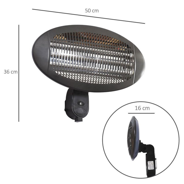 High-Quality 2kW Electric Patio Heater | Wall Mount | 3 Power Settings | Aluminium Frame | Perfect for Outdoor and Indoor Use