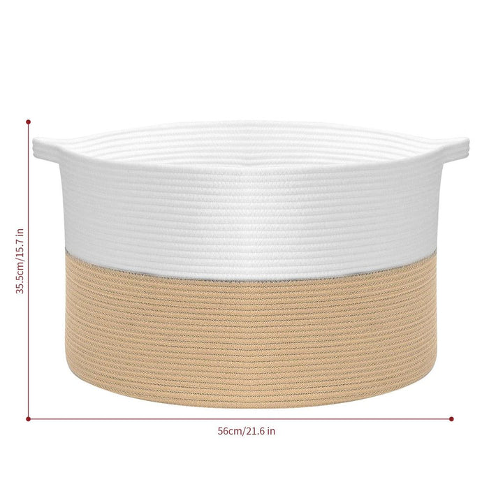 VINSANI LAUNDRY BASKET WHITE & COFFEE 1010289