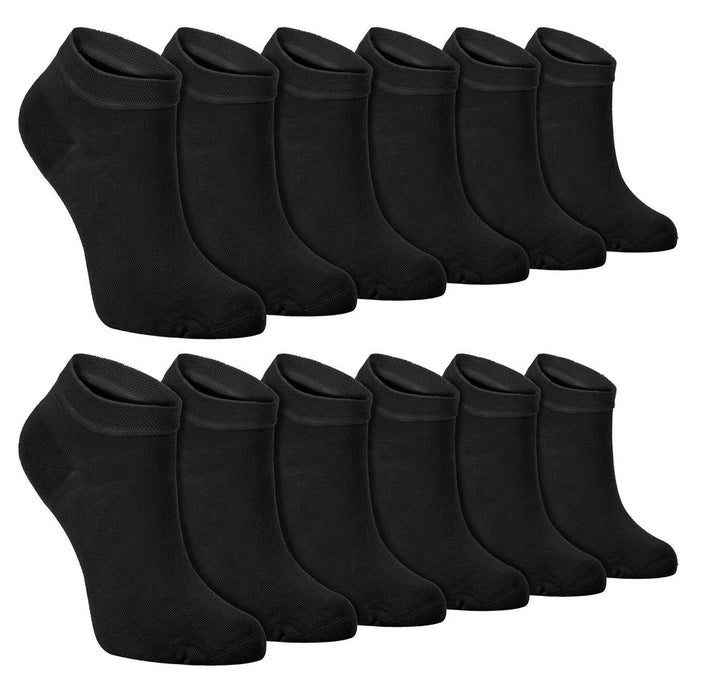 Mens 12 Pack Bamboo Trainer Socks - TR1