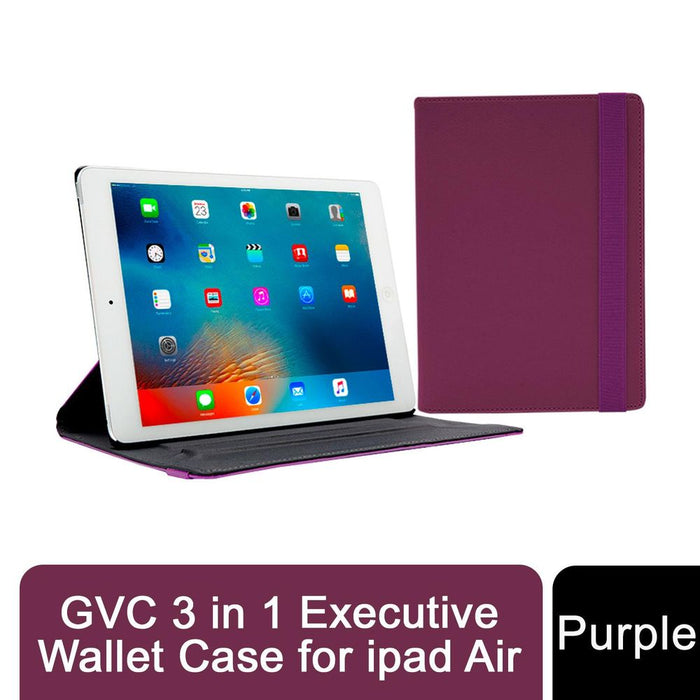 Premium Purple PU Leather Wallet Case for Pad Air - Lightweight & Protective