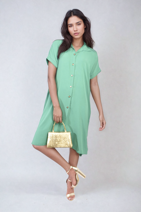 Effortless Style: Julianna Button Front Shirt Dress - Perfect for Summer!