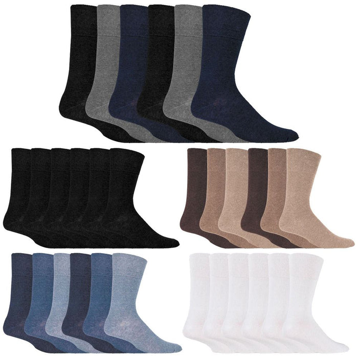 Gentle Grip - Mens Diabetic Socks - 6 Pairs