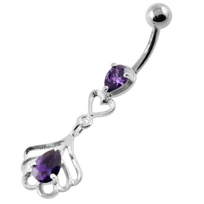 Tear Drop Jeweled Navel Belly Button Piercing