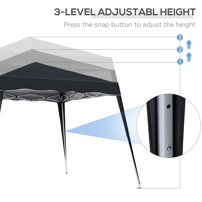 Outsunny Pop-Up Tent, 3Mx3M, Black - Shade, Quality, Easy Setup, Perfect for Outdoor Gatherings & Events.