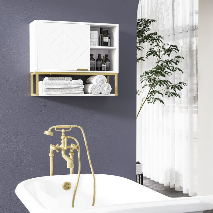 High-Quality kleankin Wall Cabinet: Adjustable Shelf, Stylish Storage Solution for Bathroom, Hallway, Living Room