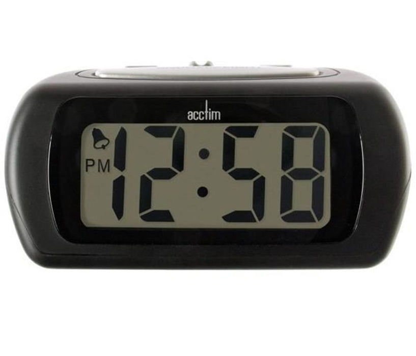 High-Quality Acctim Auric Large LCD Alarm Clock - Black