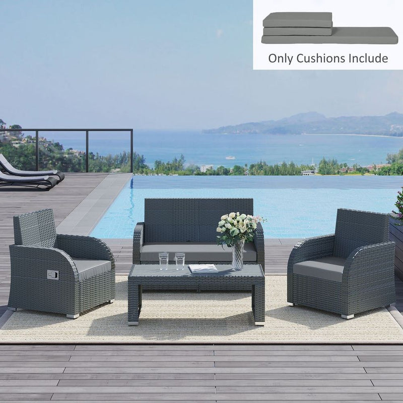 Premium Dark Grey Outdoor Cushion Set - 3-Piece, High Quality & Fade Resistant - Perfect for Garden Furniture!