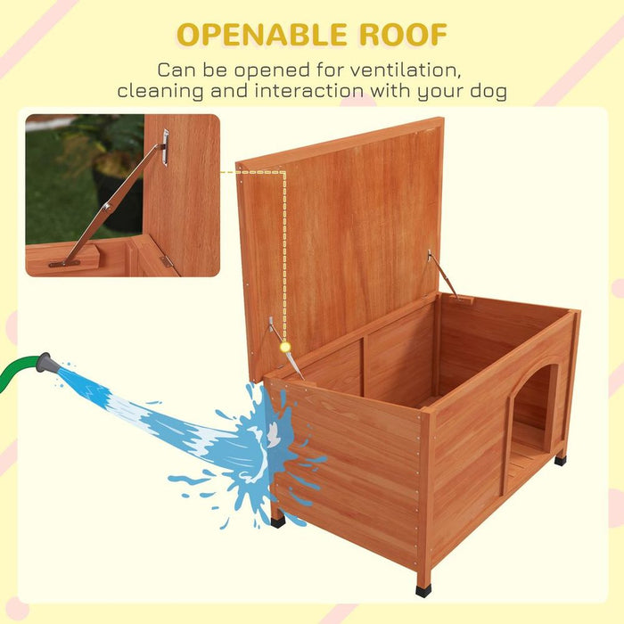 PawHut  Wooden Dog Kennel with Removable Floor, Openable Roof