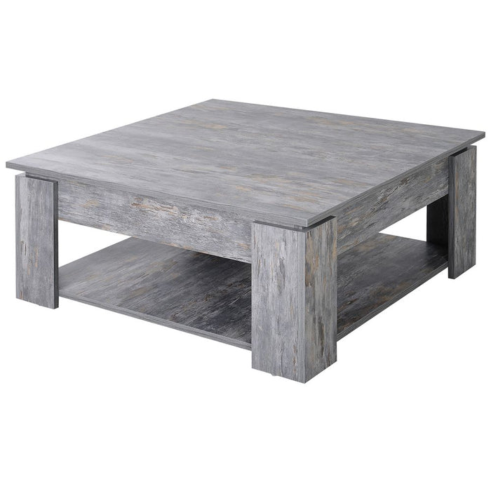 Stylish and Sturdy Wood Grain Coffee Table - Scratch Resistant, 2 Tier Design - Holds up to 60kg - Perfect for Any Room!