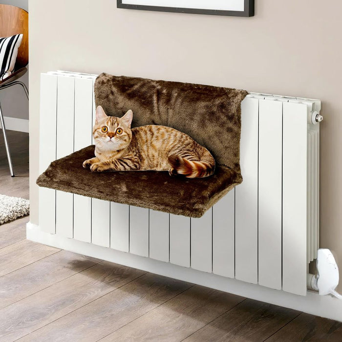 VINSANI CAT RADIATOR BED - Warm & cosy fleece, sturdy frame, elegant colors. Suitable for cats, kittens, small dogs. L46 x W30 x H25 cm.