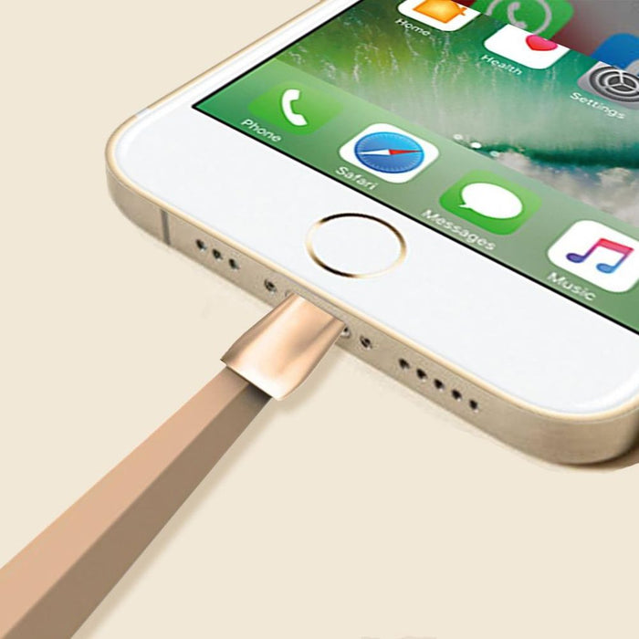 Premium Gold Zinc Alloy Lightning to USB Cable - Fast Charging, 1m