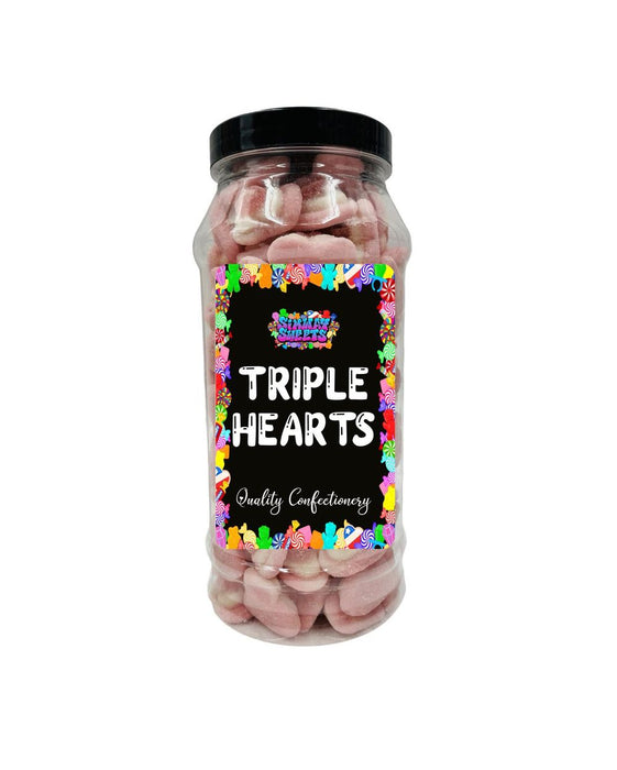 Triple Hearts Gummy Foam Jelly Sweets Retro Gift Jar - Best Quality, Fast Delivery, Perfect for All Occasions!