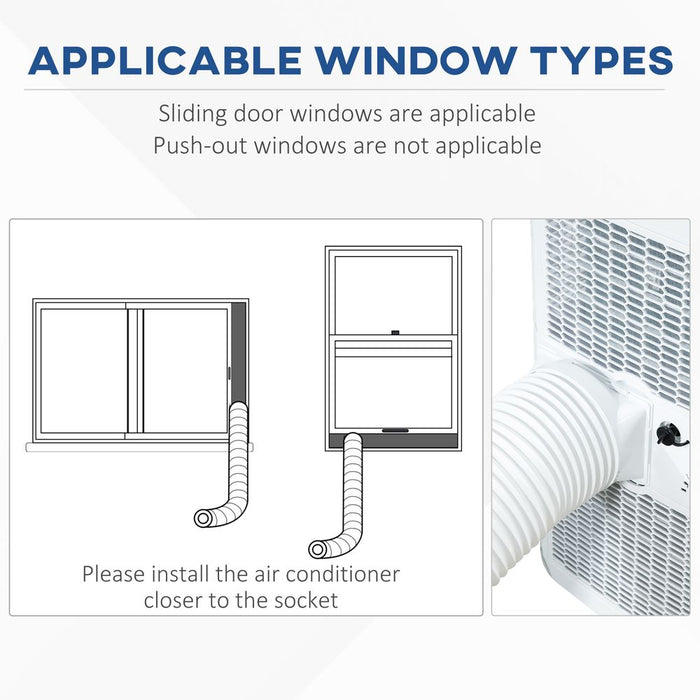 10000 BTU Mobile Portable Air Conditioner Room Ac Unit w/ RC, White