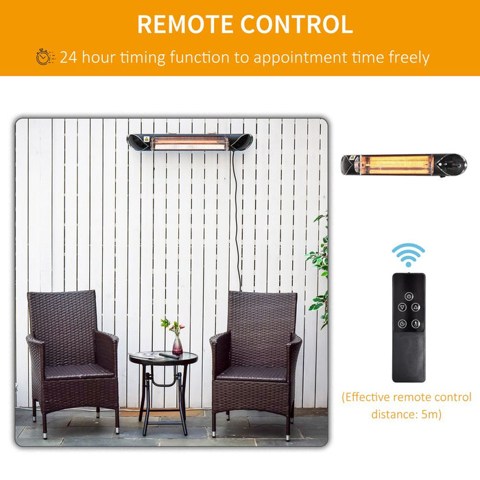 Powerful 2000W Electric Infrared Patio Heater Wall Mounted Carbon Fibre Remote