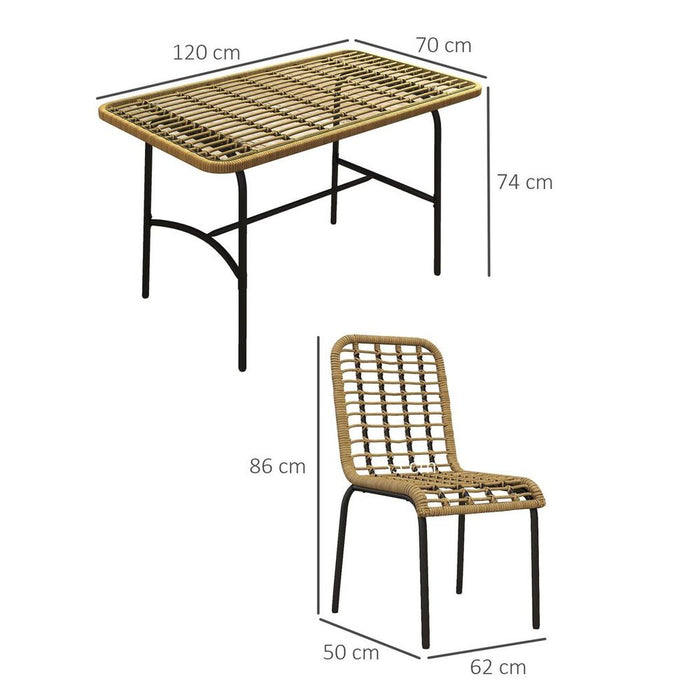 High-Quality Outsunny 4-Seater Rattan Garden Furniture Set - Tempered Glass Tabletop, Durable & Stylish - Buy with Confidence!