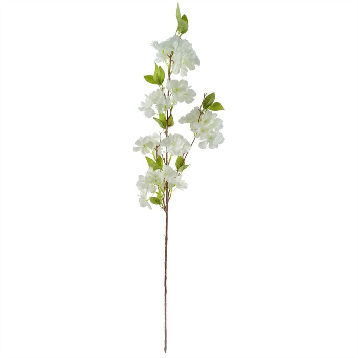 100cm White Artificial Blossom and Berries Glass Vase