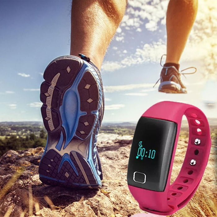 BaS-TeK T1 Waterproof Fitness Tracker with HRM - Pink