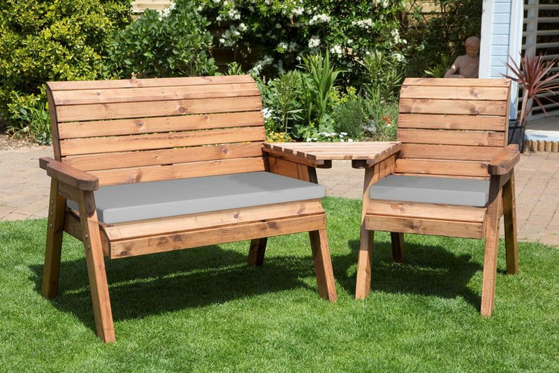 Charles Taylor Three Seater Companion Set with Angled Tray - Handcrafted in Britain, Rustproof, Rot Free - 10 Year Guarantee