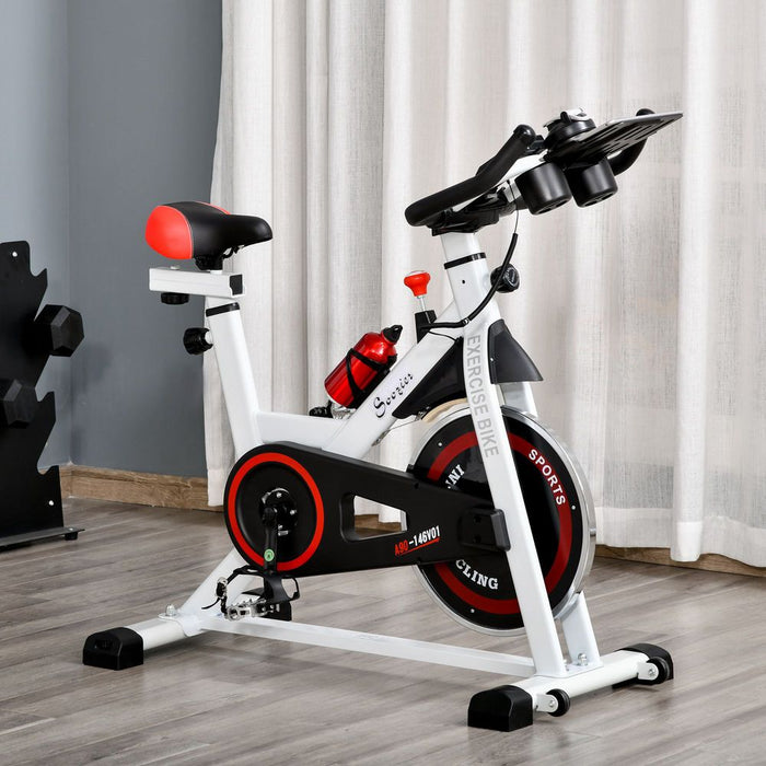 Premium 8kg Flywheel Exercise Bike | Adjustable Height/Resistance | LCD Monitor | HOMCOM