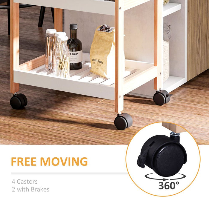 Premium Kitchen Trolley, Bamboo/MDF, 74.5H cm