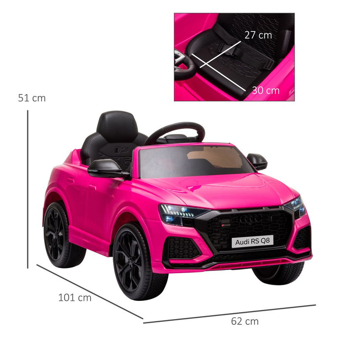 Audi RS Q8 6V Kids Electric Ride On Car Toy w/ Remote Control Pink HOMCOM