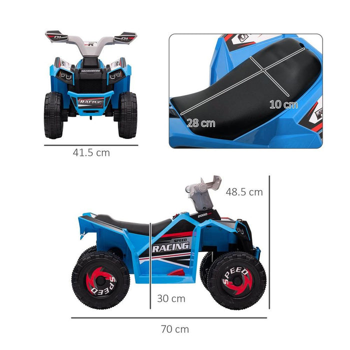 HOMCOM Electric Quad Bike, 6V Kids Ride-On ATV, for Ages 18-36 Months - Blue