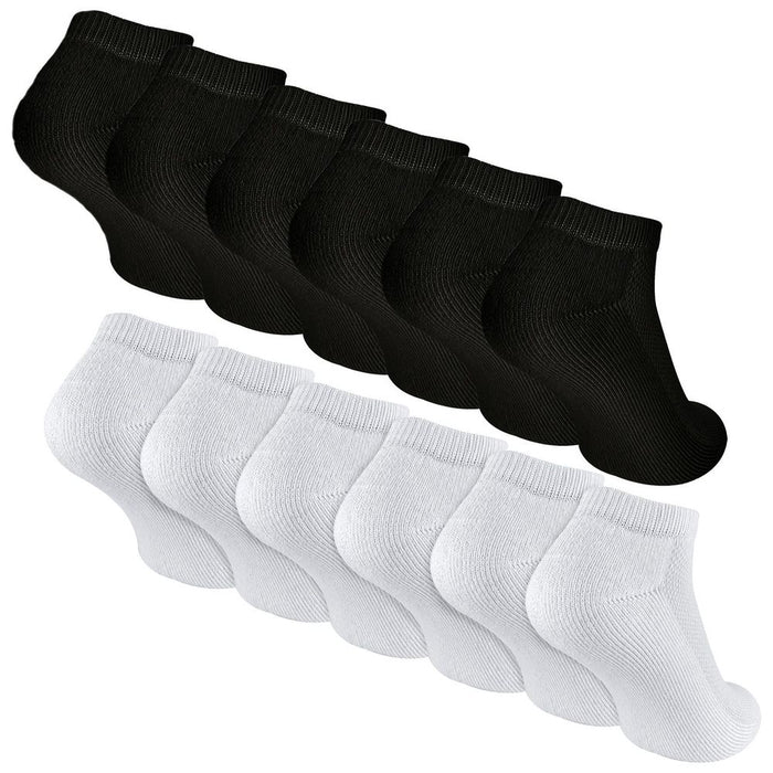 6 Pack Boys Bamboo Trainer Socks